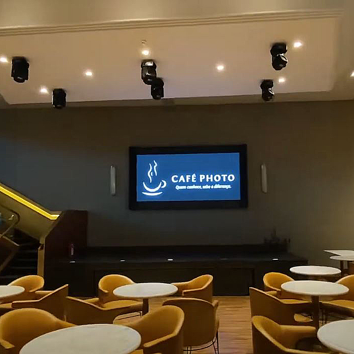 Telão de LED do palco do Café Photo em São Paulo